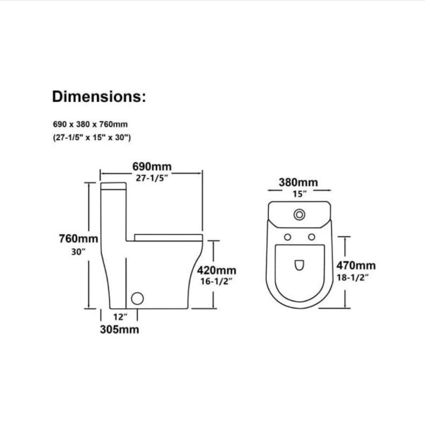 Velvet Horizon Bathroom Toilet – Modern One-Piece Design